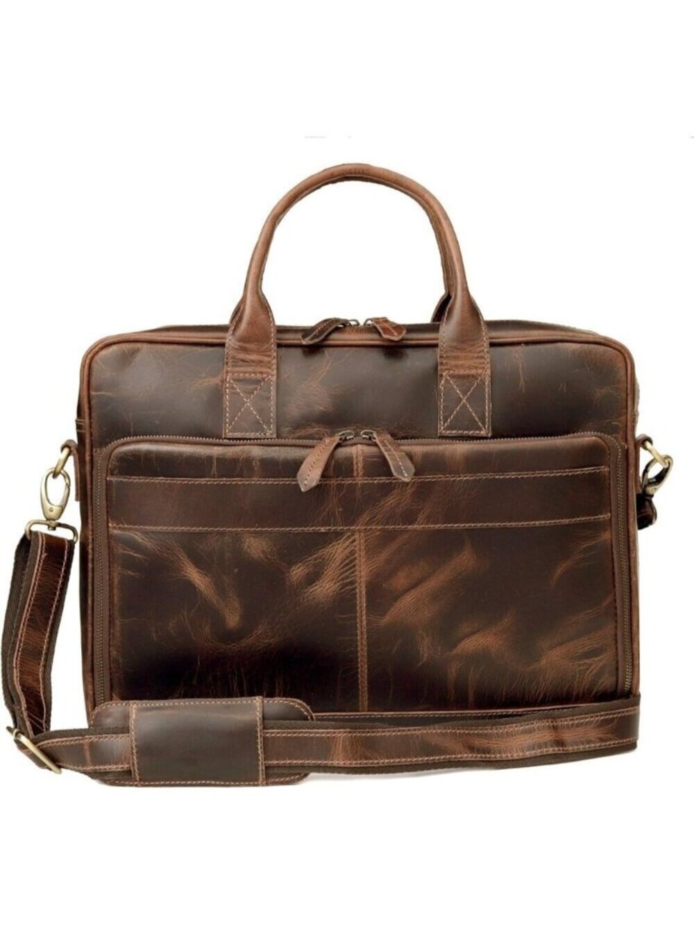 Leather Briefcase Laptop Bag for Men and Women Travel Messenger Bag